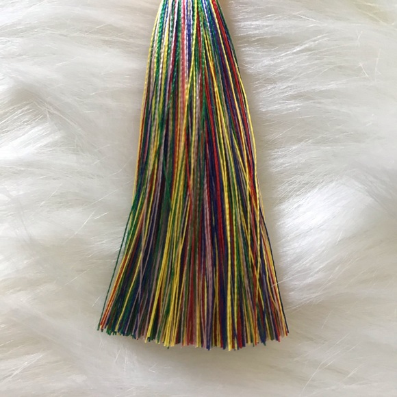 Tassel Statement Earrings Multi Colored - Picture 3 of 4